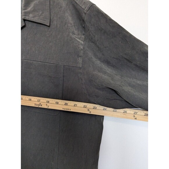 Talbots Green Faux Suede Button Down Stretch Large - Picture 9 of 12